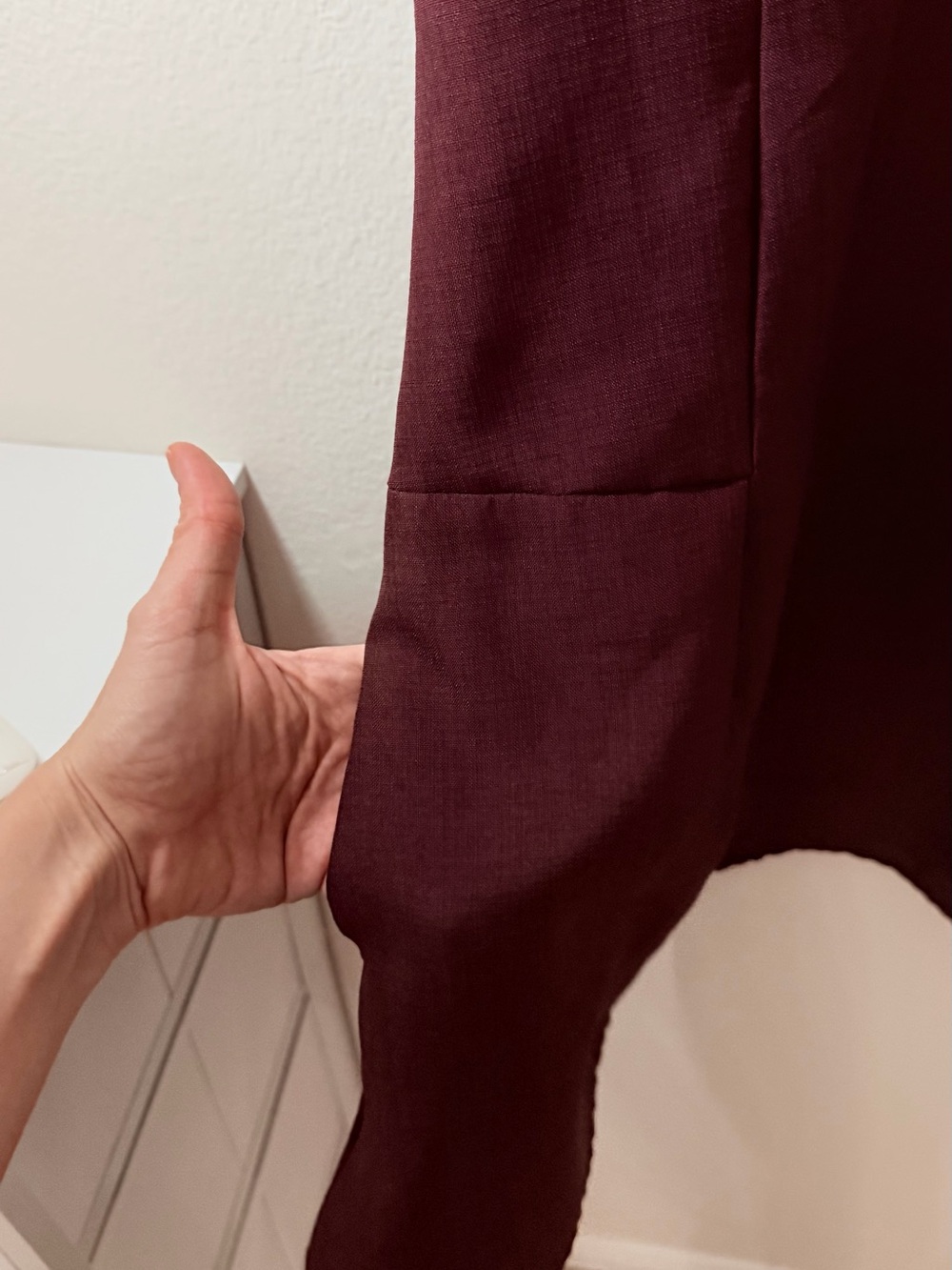 Sleeveless Burgundy Halter Fit & Flare Dress - Picture 7 of 9